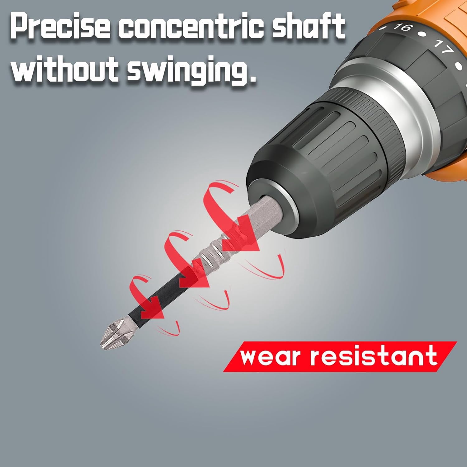 MKEUDQ-High Magnetic Drill Bit Set: K5 Impact Resistant Anti-Slip Bits, Non-Slip Alloy Steel for Impact Drivers, DIY/Pro Use (25-150mm)\u200b (12)