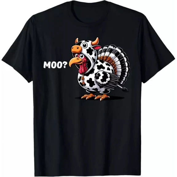 Turkey Moo Funny Thanksgiving T-Shirt Unisex S-5XL Hot Trending Shirt, Vintage Birthday Gift