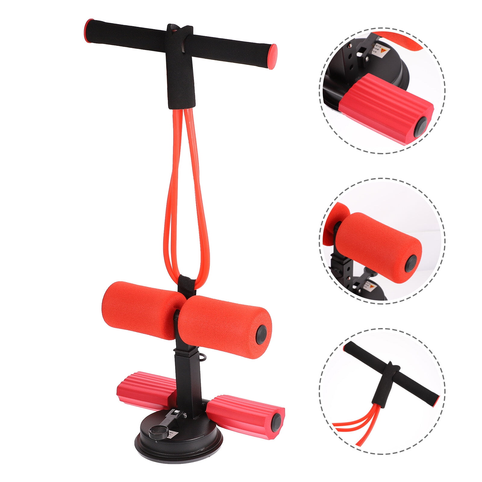 GOOHOCHY Portable Spring Exerciser with Adjustable Resistance Levels and Comfortable Foam Handles for Fitness Training Red
