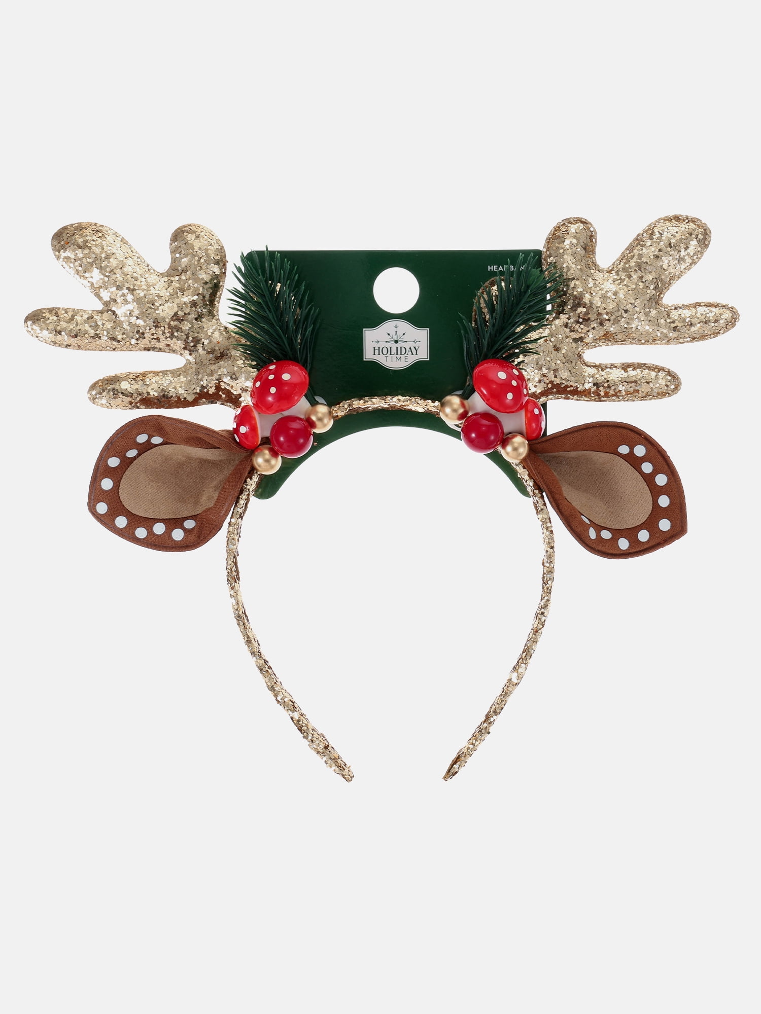 Way to Celebrate Women's Woodland Reindeer Antler Headband, Multicolor, 1 Piece, One Size Fits Most