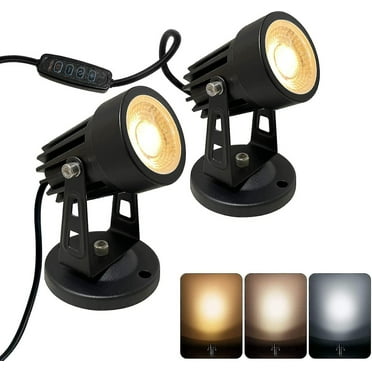 2pcs Led Spot Lights Indoor For Plants, 3 Color Accent Lighting Dimmable Uplights Spotlight Lamp With Dimmer Switch