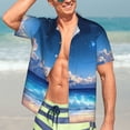 thumbnail image 5 of Lsque Starry Night Ocean View pattern Hawaiian Shirt for Men, Unisex Summer Beach Casual Short Sleeve Button Down Shirts-XX-Large, 5 of 9