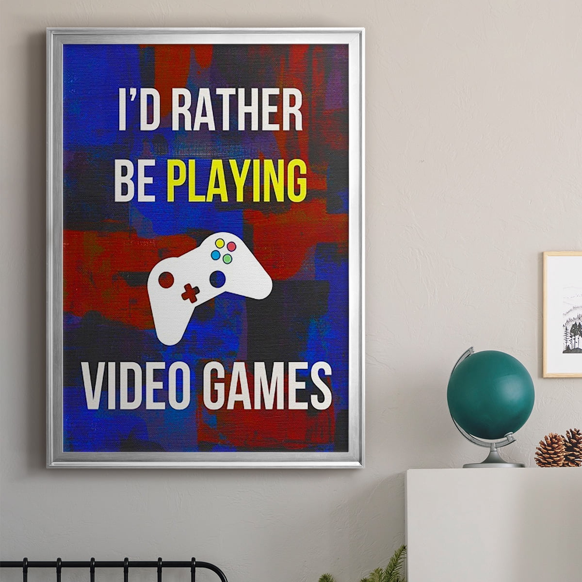 Gamer at Play III Premium Framed Print, in Gold, Black, or Silver - Ready to Hang