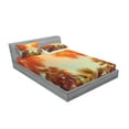 thumbnail image 2 of Ambesonne Tropical Fitted Sheet & Pillow Sham Set, Rest Under Trees, Full, Orange Green, 2 of 2