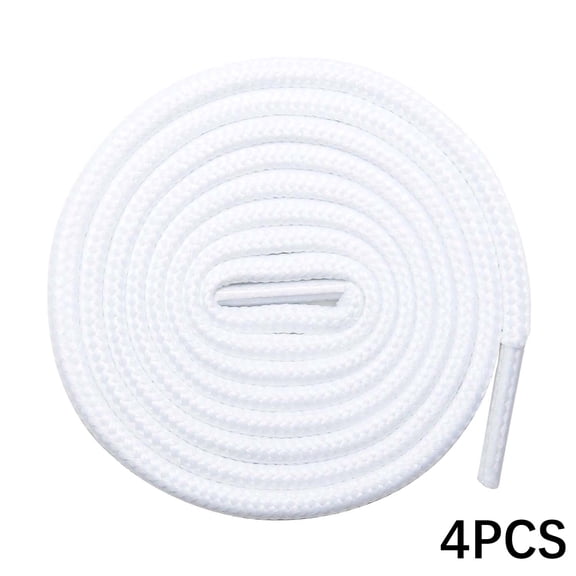 TUWAFE 2 Pair Oval Shoelaces Half Round 1/4" White Shoe Laces for Sneakers 8 Different Lengths White,30 Inch (76 Cm)