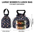 thumbnail image 5 of Pioneer Flower Floral Print Pattern Drawstring Lunch Bag Women - Drawstring Lunch Bag Insulated for Work Office - Stain-Resistant Large Lunchbags for Women with Multi-Pockets, 5 of 6