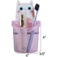 thumbnail image 2 of Soporte para cepillo de dientes con forma de gato de dibujos animados, estante de almacenamiento para baño (2 piezas), 2 of 4