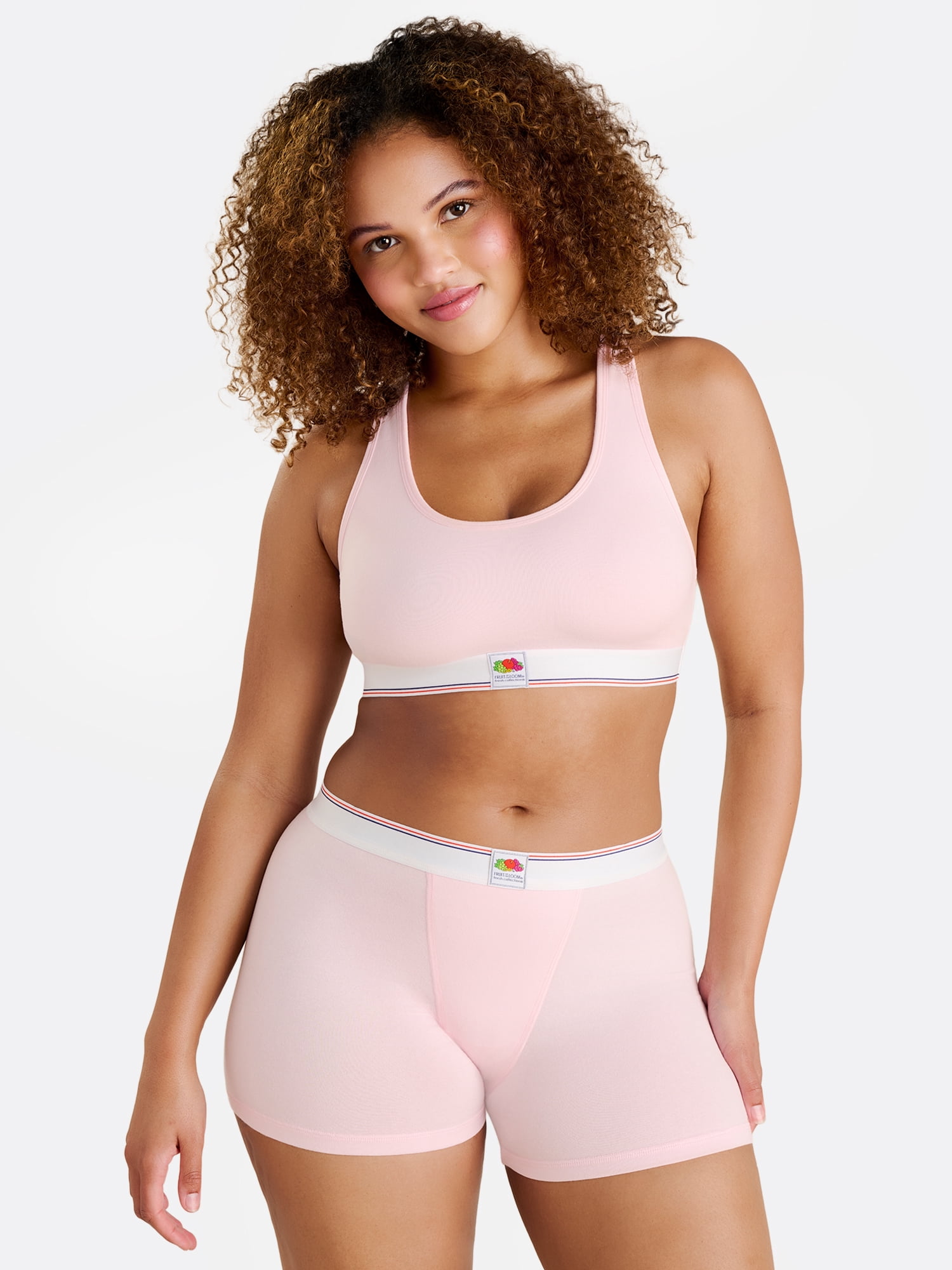 Fresh by Fruit of the Loom Women's 2-Pack Cotton Racerback Scoop Bralette, Size XS-XXL