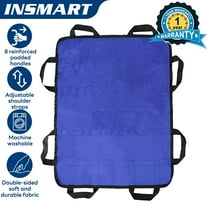 INSMART Positioning Bed Pad with 8 Reinforced Handles โ 48" x 40" Multipurpose Patient Transfer Sheet for Safe Lifting, Turning & Repositioning โ Ergonomic, Durable & Machine Washable