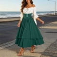 thumbnail image 5 of KICILVS Pirate Costume Women Medieval Peasant Dress Off Shoulder Button Front Layered Ruffle Skirt Cosplay Outfit, 5 of 9