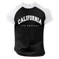 thumbnail image 3 of Men's Raglan Sleeve Color Block T-Shirt Milk Silk Polyester Casual Shirt, 3 of 3