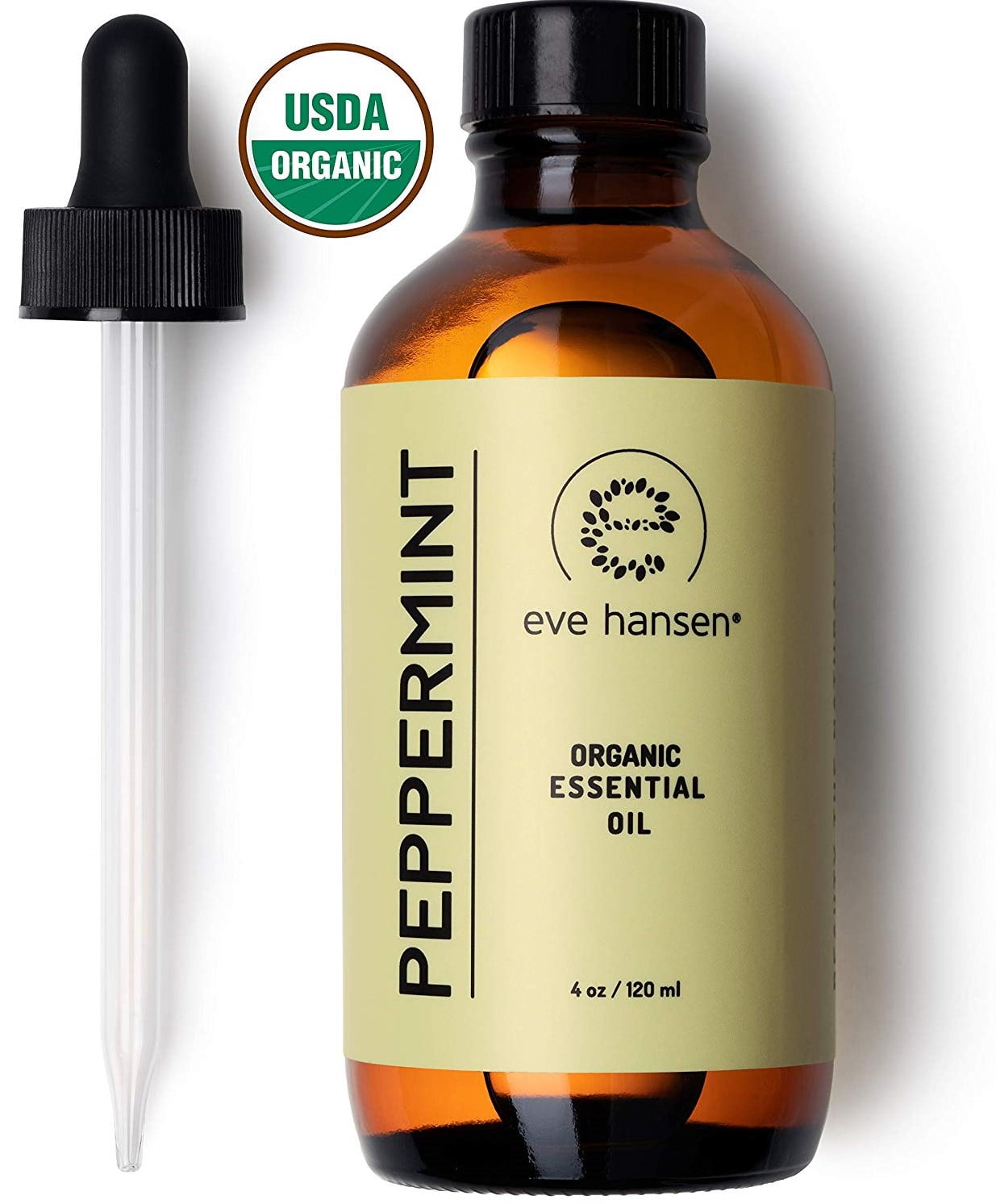 Eve Hansen Organic Peppermint Essential Oil, Mentha Piperita Aromatherapy Oil for Diffuser, 4 oz