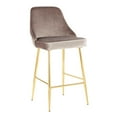 thumbnail image 2 of Marcel Contemporary/Glam Counter Stool in Gold Metal and Silver Velvet by LumiSource - Set of 2, 2 of 7