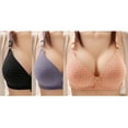 thumbnail image 3 of Youmylove 3-Pack Women Bra Underwear Gathering Printed Thin Cup Comfortable Underwear Three Bra Breathable Brassiere, 3 of 3