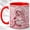 Red, variant on Pink Virgin Mary with Child Coffee Mug, Catholic Art Mug, Ceramic 11 oz