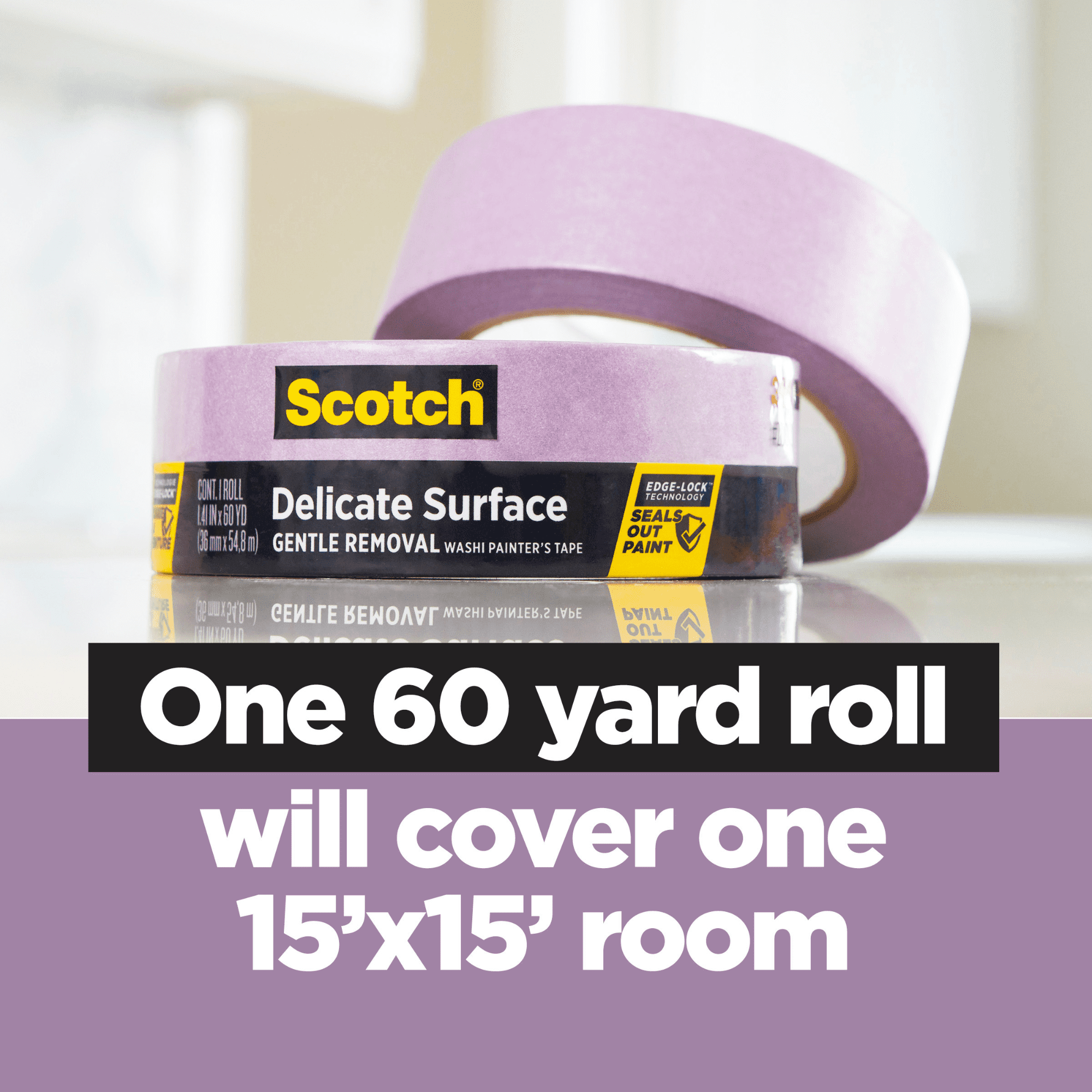 Scotch Delicate Surface Painter’s Tape: 1.41 in. x 60 yds. (Purple) [16-pack]