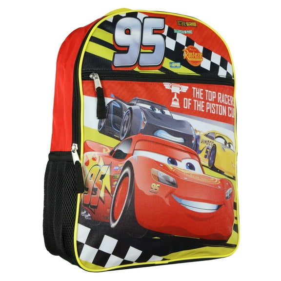 Disney Cars Backpack Top Racers Lightning McQueen 16" School Bag