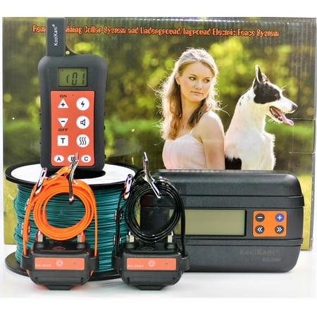 Two-dog Set: Remote Dog Training Shock Collar & Underground/ In-ground Electronic Dog Containment Fence System Combo for Small,Medium,Large