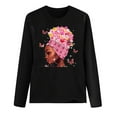 thumbnail image 3 of Okbop Juniors Tops, Breast Cancer Top Casual Long Sleeve O-Neck Sweatshirt Pullover Work Blouse Collared Shirts for Women, 3 of 4