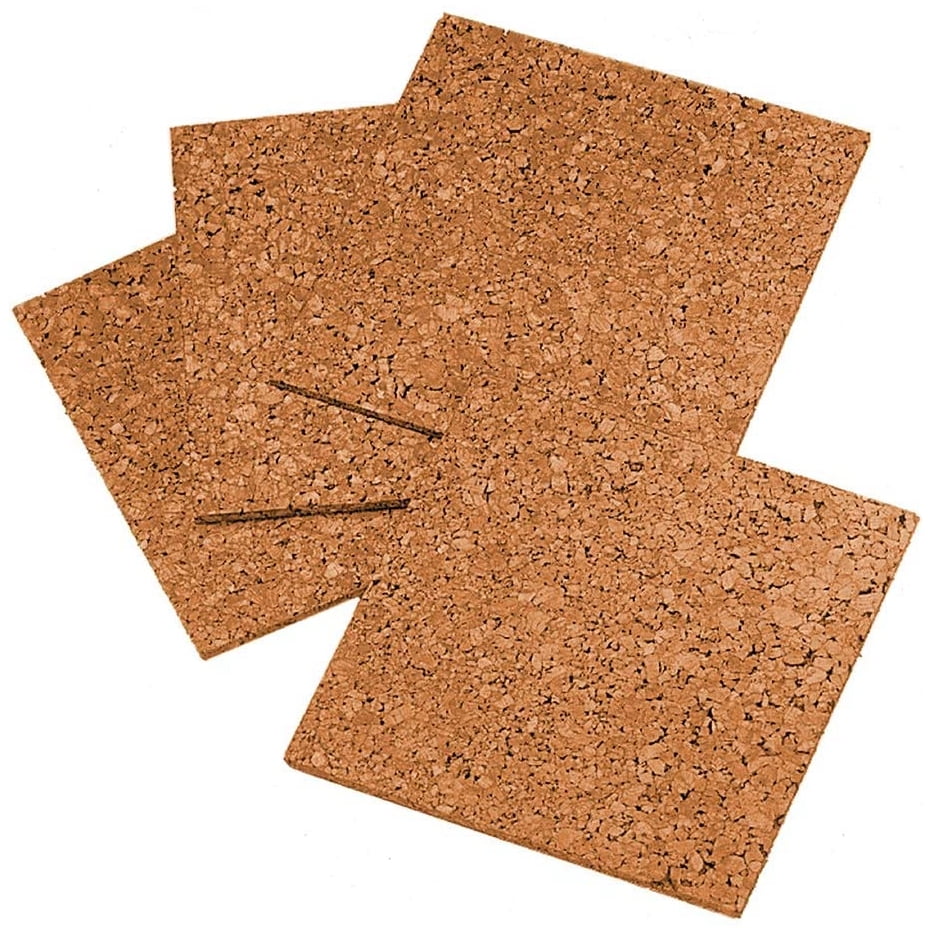 4 THICK 12"x12"x1/2" CORK BULLETIN MESSAGE BOARD WALL TILES PANEL SHEET ACOUSTIC 