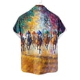 thumbnail image 6 of DayScoop Mens Fashion Shirts Short Sleeve Summer Tops Casual Turndown Collar Hawaii Horse Racing Printing Button Blouse, 6 of 6