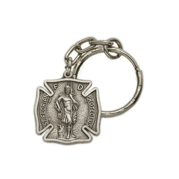 Extel St. Florian, Patron Saint of Fire Fighters Maltese Cross Key Chain
