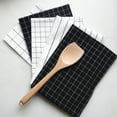 thumbnail image 5 of 2 Packs Kitchen Towels and Dishcloths Sets, Geometric Line Stripe Plaid 16 x24 Inch Cotton Dish Towel, Absorbent Quick Drying Hand Towels for Living Room Kitchen Decor Tea Towel, 5 of 5
