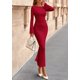 thumbnail image 2 of Vestido Maxi PRETTYGARDEN 2025 Elegante y Clásico Otoño Rojo Talle S, 2 of 8