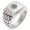 Silver, variant on Stainless Steel Nautical Mandala Lotus Compass Geometric Pattern Step-Down Biker Style Polished Ring