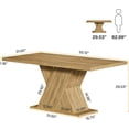 thumbnail image 2 of Tribesigns 55-Inch Farmhouse Dining Table, Rectangle Kitchen Table for 4-6 People, Rustic Wood Design for Dining Room, Kitchen, Living Room, Light Brown, 2 of 7