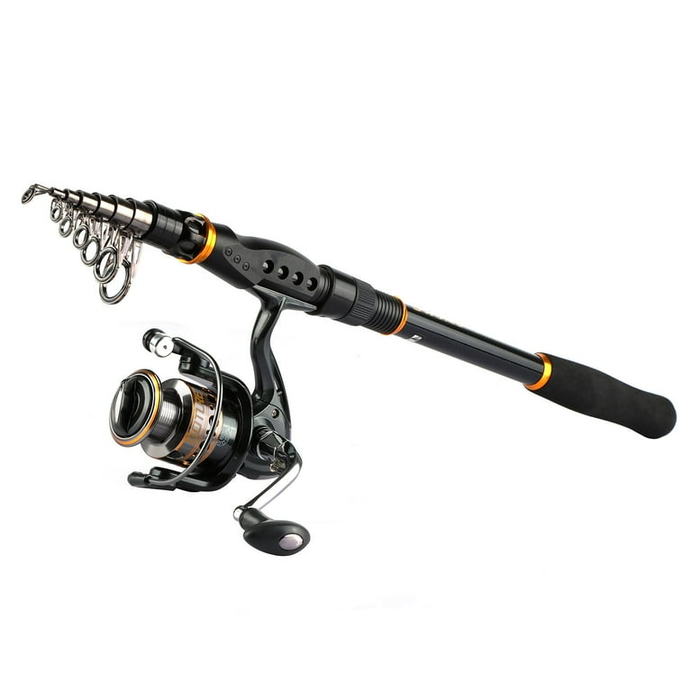 Fly Rod kit Fishing Rod and Reel Combo Saltwater Fresh Water-12 FT Carbon  Fiber Telescopic Fishing Pole and Reel Combo Fishing Rod
