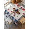 thumbnail image 6 of 4th of July Country Star Table Cloth, Independence Day Patriotic Red Blue Plaid Waterproof Tablecloth for Square Tables, Washable Fabric Table Cover for Restaurant Kitchen Dining Tables 54"x54", 6 of 6