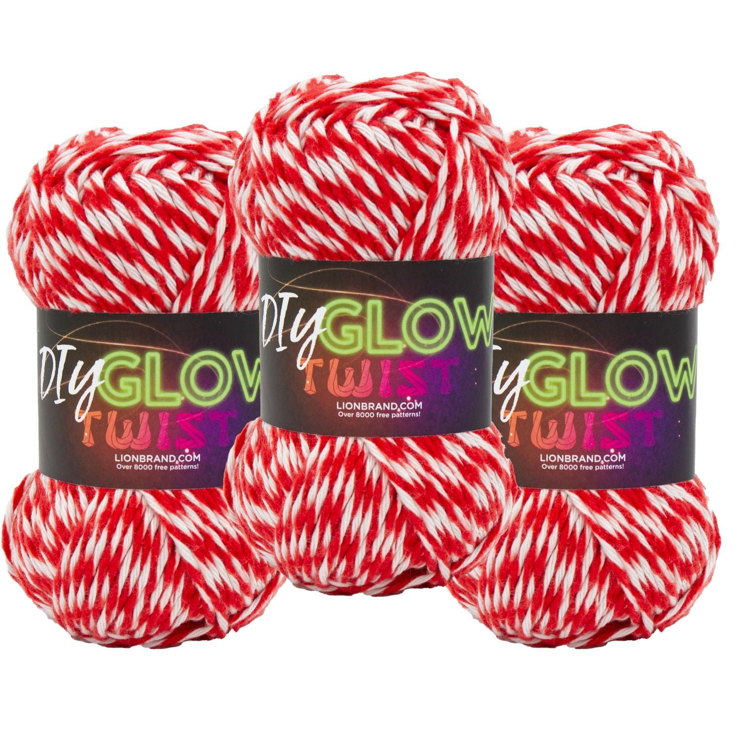 Lion Brand DIY Glow Twist Yarn Medium/Worsted Yarn 70g/86m 3-Pack