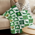 thumbnail image 3 of Happy St. Patrick''s Day Leprechaun Throw Blankets, Lucky Shamrocks Farm Truck Checkered Soft Fleece Blanket Decorative for Home Sofa Couch Chair Living Bedroom,40x50 inches, Spring Holidays, 3 of 6