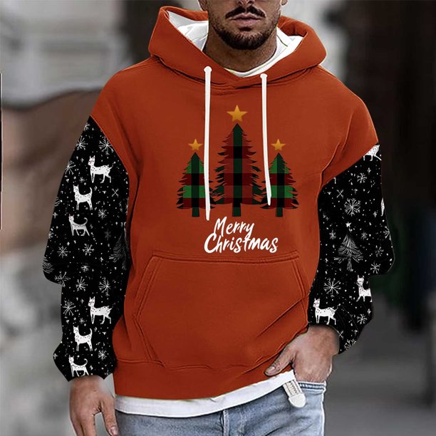 Sudadera con capucha para hombre, estilo casual, con cuello redondo, estampado, manga larga, blusa de poliéster