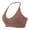 Brown, variant on Bras for Women,Halterneck Backless Sports Bra Deep V Neck Push Up Bustier with Adjustable Padded Support for Gym,Sports Bras for Women,White,L