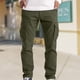 thumbnail image 1 of Pantalón Cargo Casual Pantalón casual de carga para hombre, ajuste holgado, pantalón holgado simple, traje diario de cintura media con botones Kuymtek Verde Militar S para Hombre, 1 of 6