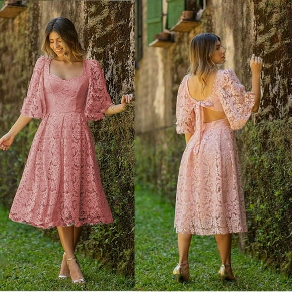 Women‘s Dress Summer Chiffon Loose Fit Dress Casual V Neck Bell Sleeve Sundress