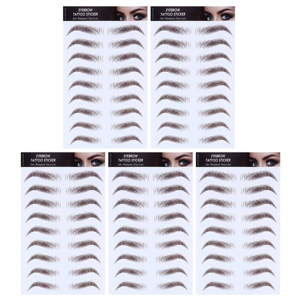 EeaseMX 5 pegatinas de transferencia para cejas 6D, tatuajes biónicos para cejas, pegatinas de maquillaje para cejas