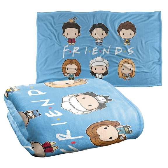 Friends Chibi Stacked Silky Touch Super Soft Throw Blanket 36" x 58"