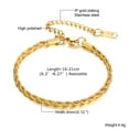 thumbnail image 4 of VNOX 3mm Gold Stainless Steel Wheat Chain Bracelet for Women w/ Adjustable Extender Chain, 4 of 4