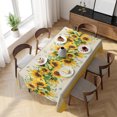 thumbnail image 3 of Sunflower Yellow Table Cloth Waterproof Tablecloths, Retro Southwest Country Plant Leaf Floral Tablecloth Dining Table Cover for Kitchen Party Tabletop Outdoor, Rectangle Tablecloth 54x108 Inch, 3 of 9