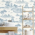 thumbnail image 7 of DAZLUTE Mural Peel and Stick Wallpaper 17.7” X 394” ,Blue and White Removable Wallpaper,Self-Adhesive Contact Paper, 7 of 7