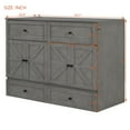 thumbnail image 3 of Harper & Bright Designs Full Size Murphy Bed, Wooden Full Murphy Bed Frame with Large Drawers, Chest Cabinet Bed with USB Ports, Gray, 3 of 19