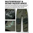 thumbnail image 5 of POENTAB Boys Snow Pants, Girls Kids Youth Outdoor Fleece-Lined Expandable Waist SoftShell Fishing Ski Insulated Pant Green Size 15-16, 5 of 7