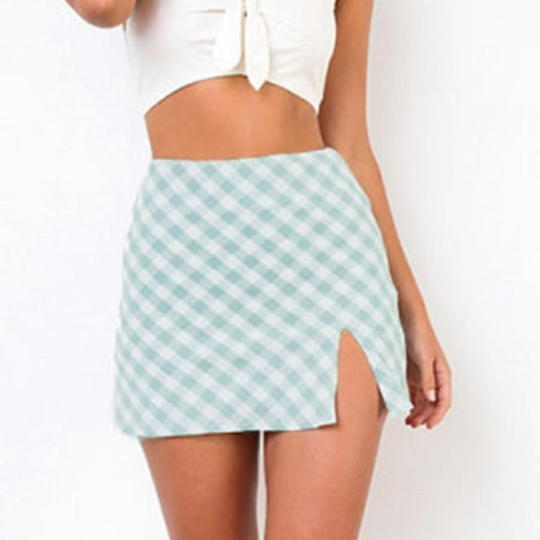 White split hem skirt cheap