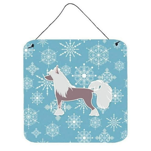 Winter Snowflake Design with Dog Art Wall or Door Hanging Prints