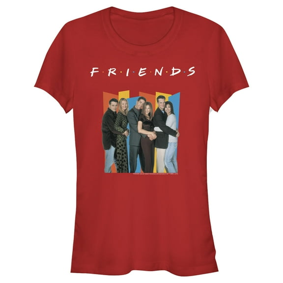 Junior's Friends Group Geometric Pose  Graphic T-Shirt