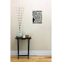 Decal - Sauvignon Blanc Cognac Malbec Shiraz Pinot Grigio Champagne Merlot Riesling Chianti Zinfandel Cabernet Sauvignon Syrah 16x24 Inches