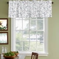 thumbnail image 4 of 2 Pack Valances for Windows, Spring Flowers Window Valances for Living Room/Bedroom/Bathroom, Blue Pink Floral Leaves Pastoral Botanical Light Filtering Kitchen Curtain Valance 42"W x12" L, 4 of 9